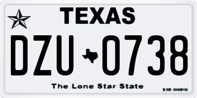 TX license plate DZU0738