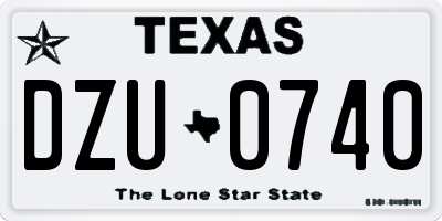 TX license plate DZU0740