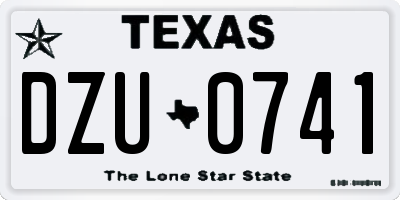 TX license plate DZU0741