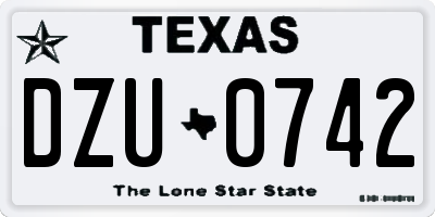 TX license plate DZU0742