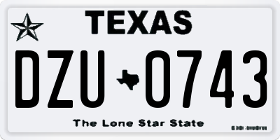 TX license plate DZU0743