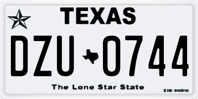 TX license plate DZU0744