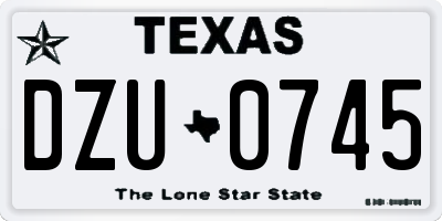 TX license plate DZU0745