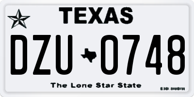 TX license plate DZU0748