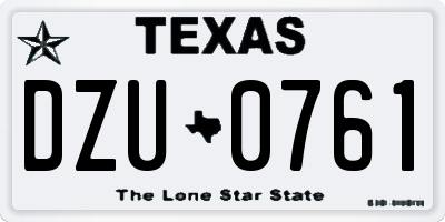 TX license plate DZU0761