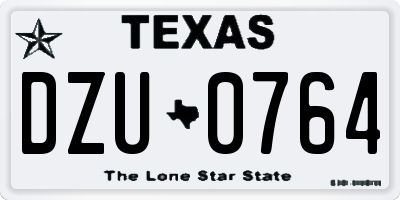 TX license plate DZU0764