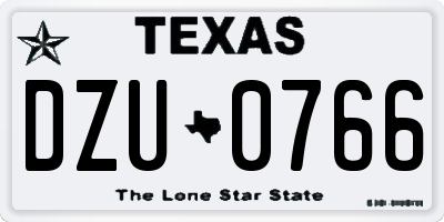 TX license plate DZU0766