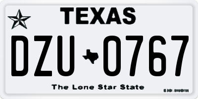 TX license plate DZU0767