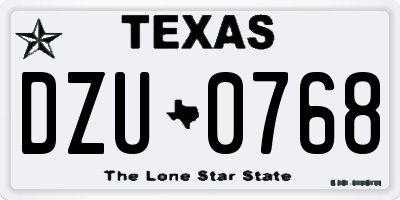 TX license plate DZU0768