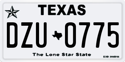 TX license plate DZU0775