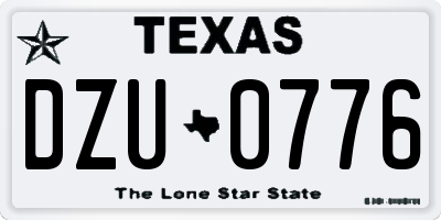 TX license plate DZU0776