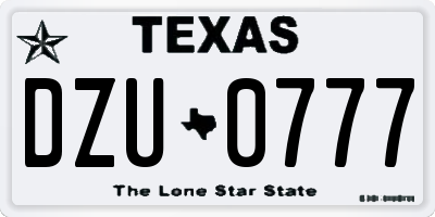TX license plate DZU0777