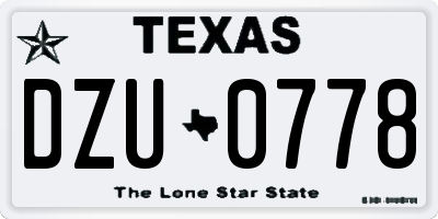 TX license plate DZU0778