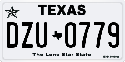 TX license plate DZU0779