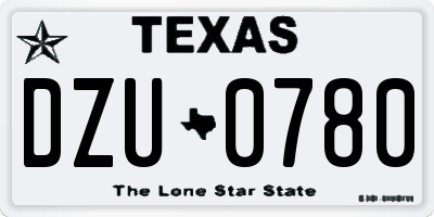 TX license plate DZU0780
