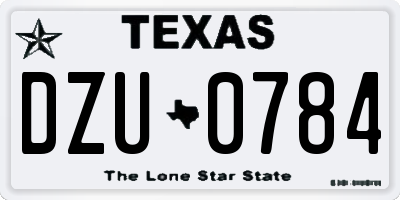 TX license plate DZU0784