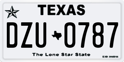 TX license plate DZU0787