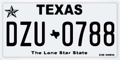 TX license plate DZU0788