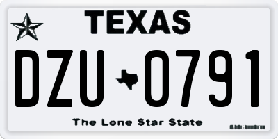 TX license plate DZU0791