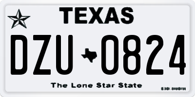 TX license plate DZU0824