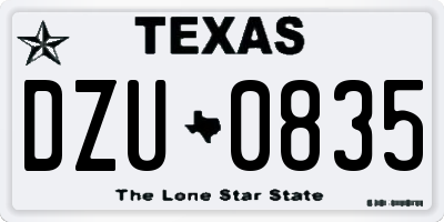 TX license plate DZU0835