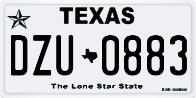 TX license plate DZU0883