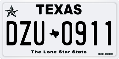 TX license plate DZU0911