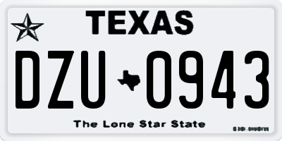TX license plate DZU0943