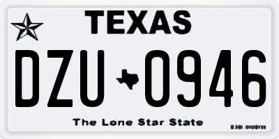TX license plate DZU0946