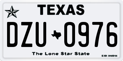 TX license plate DZU0976