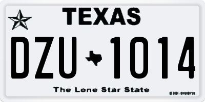 TX license plate DZU1014