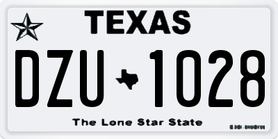TX license plate DZU1028