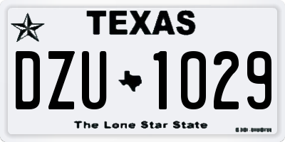 TX license plate DZU1029