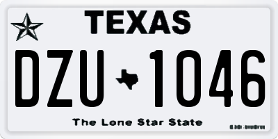 TX license plate DZU1046