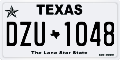 TX license plate DZU1048