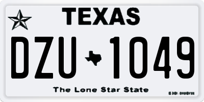 TX license plate DZU1049