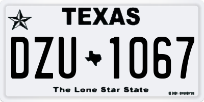 TX license plate DZU1067