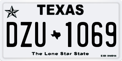 TX license plate DZU1069