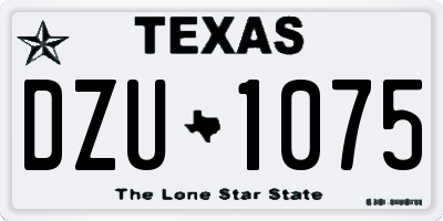 TX license plate DZU1075