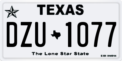 TX license plate DZU1077