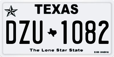 TX license plate DZU1082