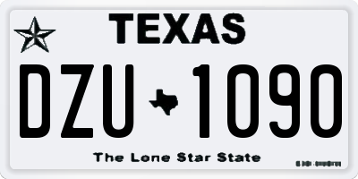 TX license plate DZU1090