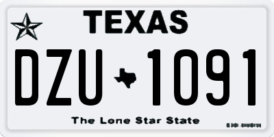 TX license plate DZU1091