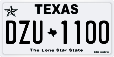 TX license plate DZU1100