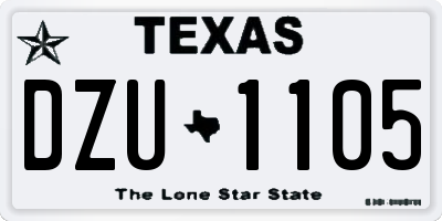 TX license plate DZU1105