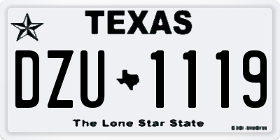 TX license plate DZU1119