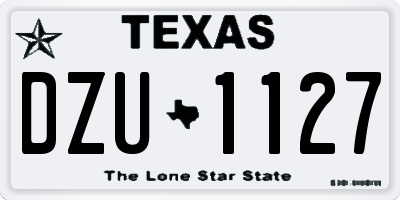 TX license plate DZU1127
