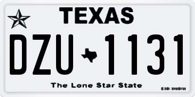 TX license plate DZU1131