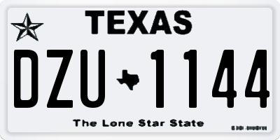 TX license plate DZU1144