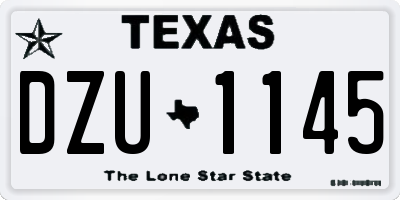 TX license plate DZU1145